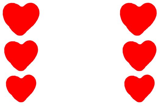 Hearts into a white background, Valentine's Day.