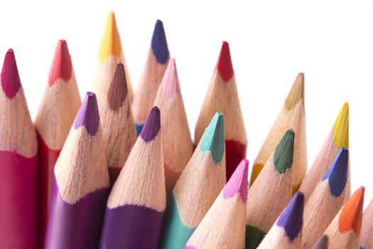 colored pencils, isolated on a white background 