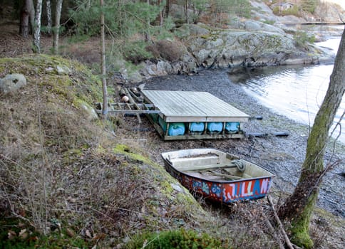 
Badflotten and the small boat on land for the winter