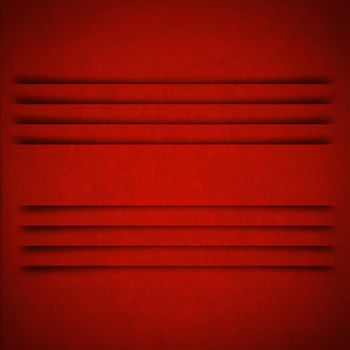 Horizontal stripes with shadows or dividers on square red velvet background