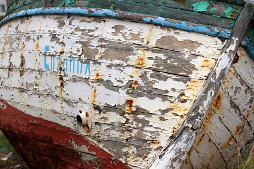 Rusty boat in marina in Sozopol, Bulgaria