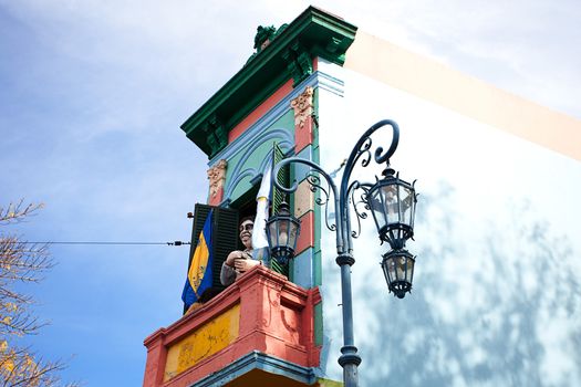 Colorful building in the La Boca neighborhood of Buenos Aires,Argentina