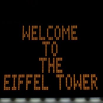 Detail of the electronic display of Eiffel Tower basement