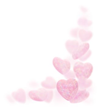 Background of Pink hearts isolated on white, valentines day