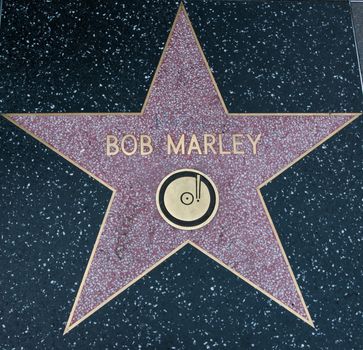 Bob Marley Hollywood Star on street Los Angeles 2013