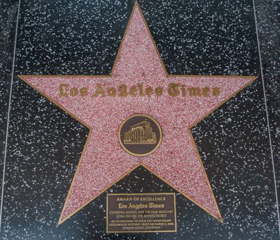 Los Angeles times Hollywood Star on street 2013