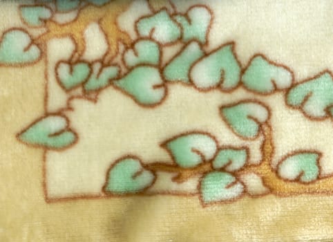 Texture fleece fabric with a pattern of leaves