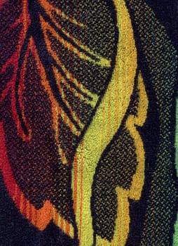 Dark texture terry cloth with bright abstract pattern