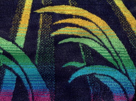 Dark texture terry cloth with bright abstract pattern