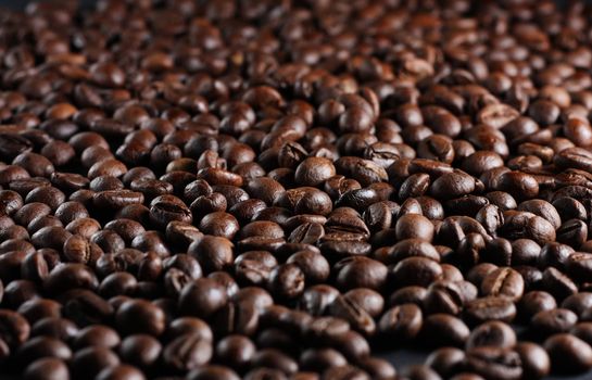 A lot of roasted brown coffee beans 