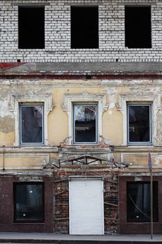 Some windows without glass at obsolete wall