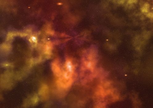 Far being shone nebula and star field against space. "Elements of this image furnished by NASA".