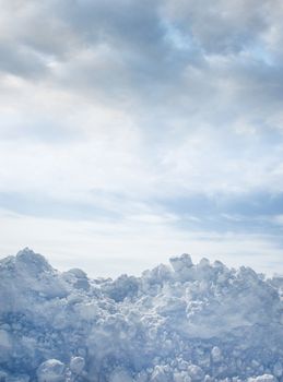 Winter snow and sky background