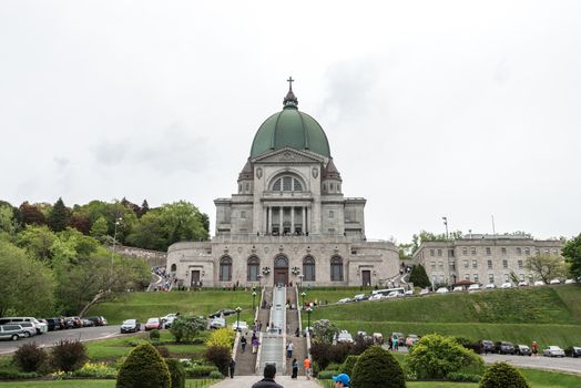 Montreal, Quebec Province, Canada - May 27, 2013: Exterior of Grand Montreal Basilica, July 12, 2013. 