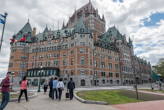 Quebec city, Quebec Province, Canada - May 27, 2013: Frontenac castle grand hotel of Quebec City, July 12, 2013.
