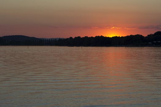 sunset on lake of constance in constance 