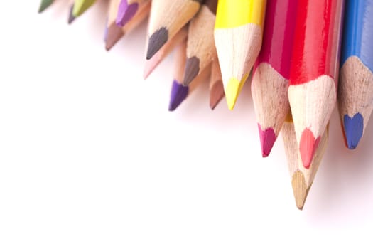 colored pencils, isolated on a white background 