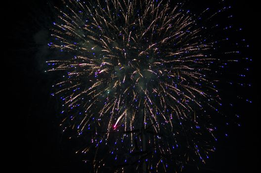 celebrate festival fire work on black sky background