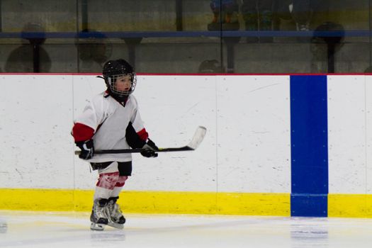 Child playing ice hockey