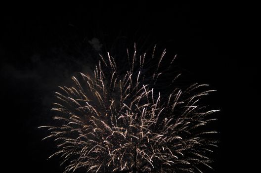 celebrate festival fire work on black sky background