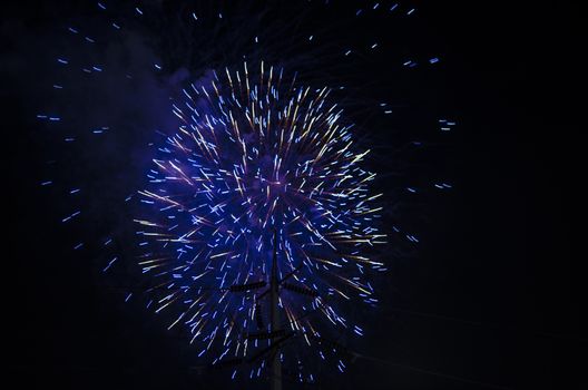 celebrate festival fire work on black sky background