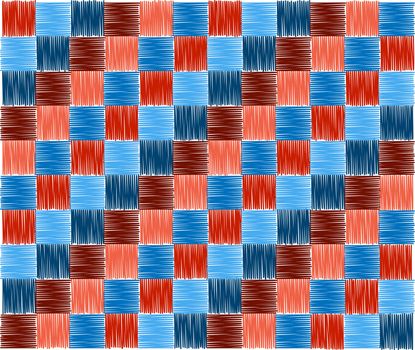 texture or background squares blue red embroidery