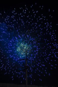 celebrate festival fire work on black sky background