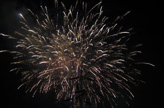 celebrate festival fire work on black sky background