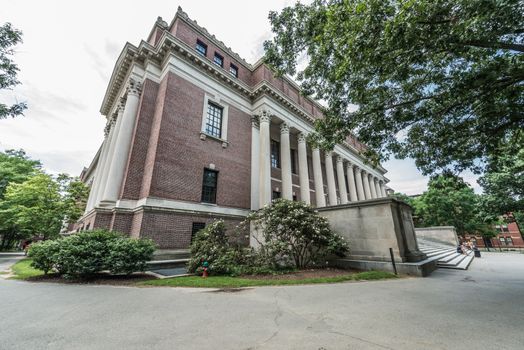 Boston, Massachusetts - July 5, 2013: Widener Library of Harvard University, July 12, 2013. 