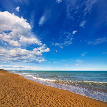 Denia Alicante beach with blue summer sky in Spain Valencian Community