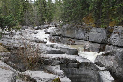 Water rushing amongst rocks in National Park