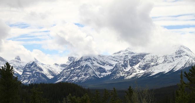 Mountain Range in Banff National Park, Alberta Canada