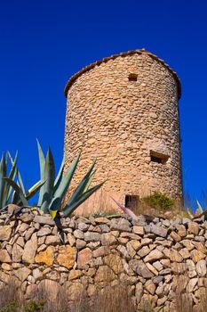 Javea denia San antonio Cape old windmills masonry structure in Alicante province spain
