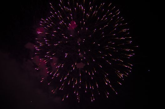 celebrate festival fire work on black sky background