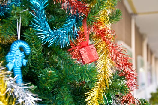 Christmas tree and decorative box for celebration