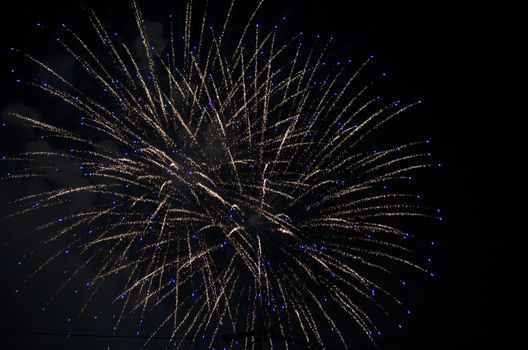 celebrate festival fire work on black sky background