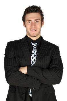 Attractive male model on a white background