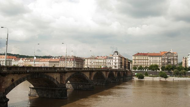 The Palacky Bridge (1876) is a bridge in Prague. It is one of the oldest functioning bridges over the Vltava in Prague after the Charles Bridge. Designed by Rowland Mason Ordish.