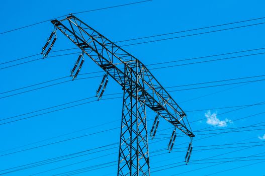 view of a Transmission tower on a sunny day