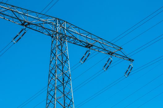 view of a Transmission tower on a sunny day