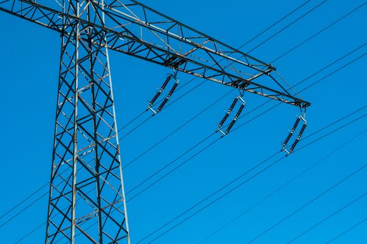 view of a Transmission tower on a sunny day