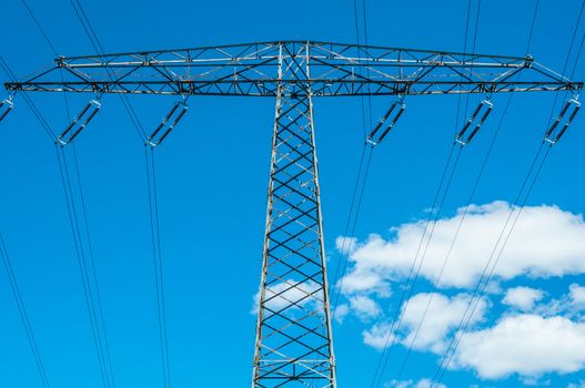 view of a Transmission tower on a sunny day