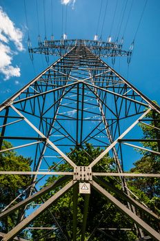 view of a Transmission tower on a sunny day