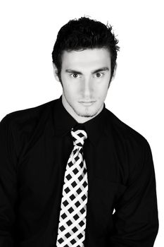 Attractive male model on a white background