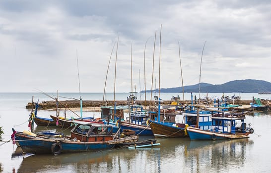 Thailand fishing boat in the fishing village

