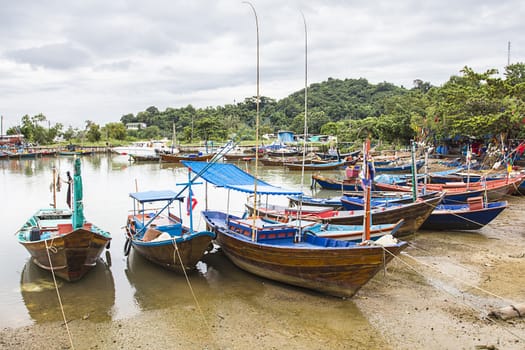Thailand fishing boat in the fishing village
