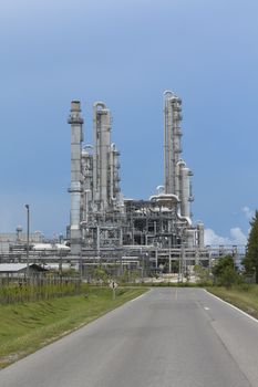 Refinery tower of oil and chemical factory