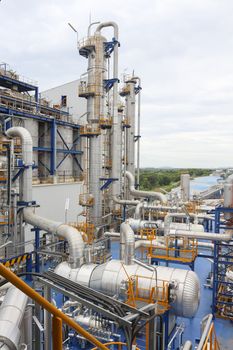 Oil and chemical industrial plant area in day time