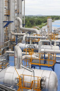 Oil and chemical industrial plant area in day time