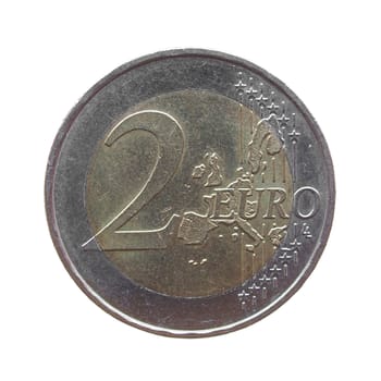 Two Euro coin isolated over a white background